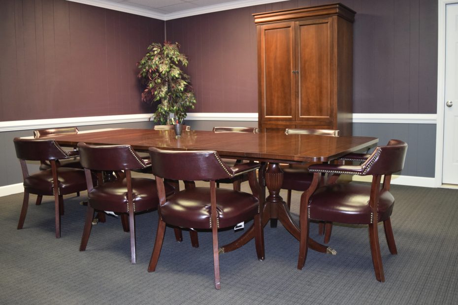 The conference room in the Farmville, Virginia law office of Hawthorne & Hawthorne, P.C.