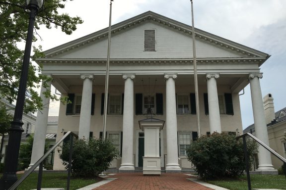 The Mecklenburg County Courthouse in Boydton, Virginia, where the attorneys at Hawthorne & Hawthorne handle real estate matters.